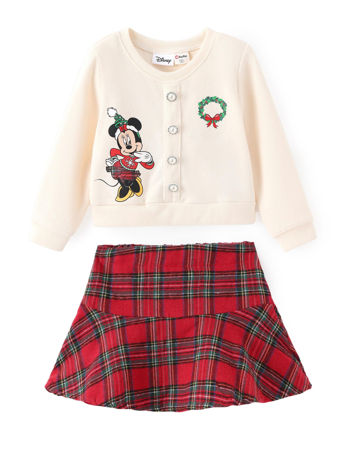 Disney Girl 2 Piece Birthday Party Outfit Knit Top & Tweed Skirt Set 2-13Y