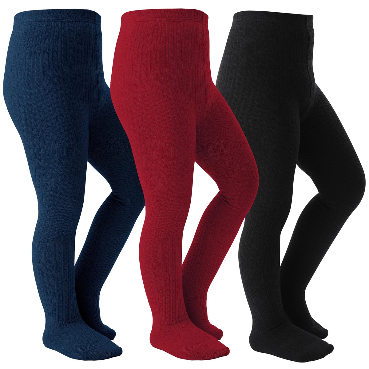 Girls Tights Seamless Toddler Stockings Cable Knit School Leggings 2-12T