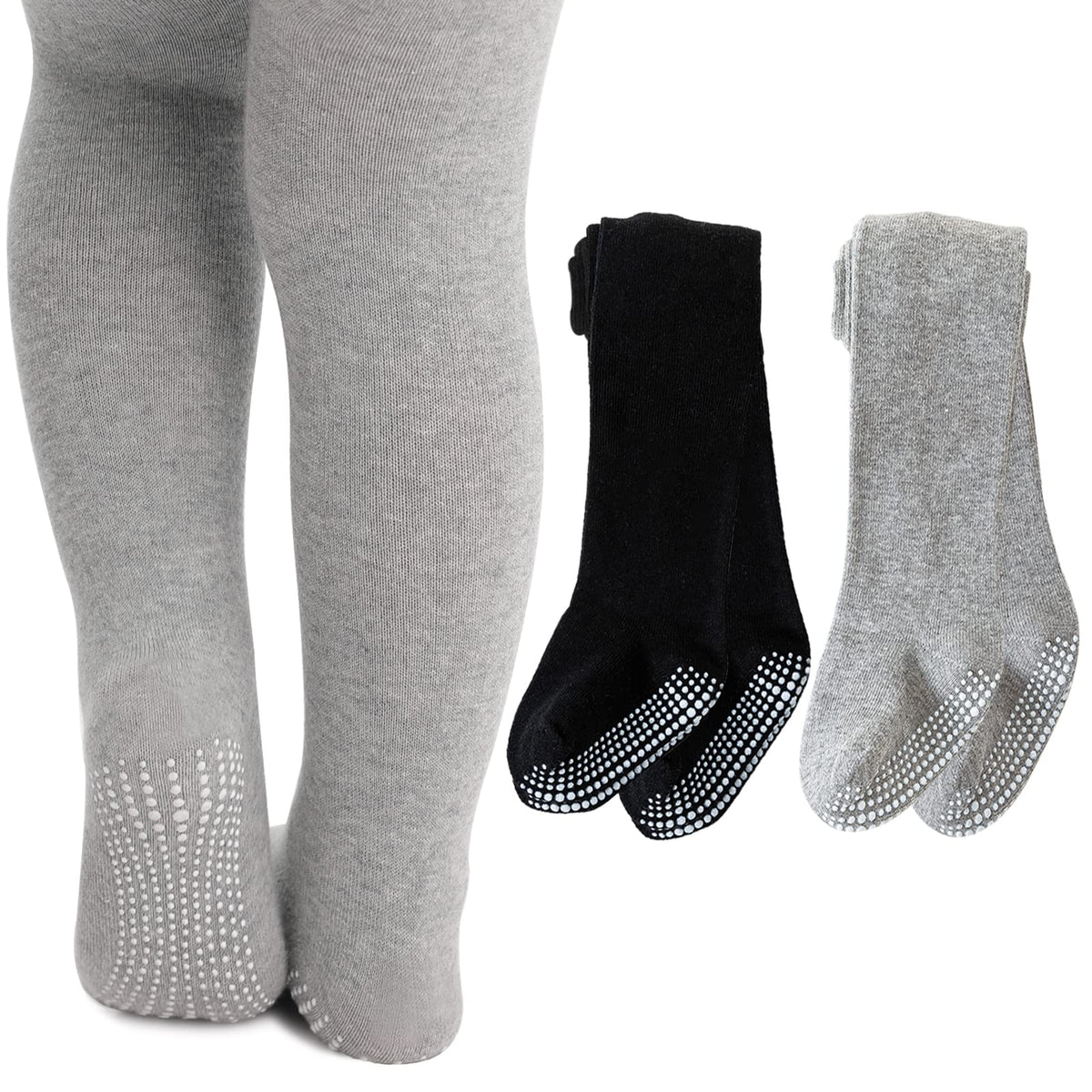 Baby Tights Non Slip Baby Girl Tights Plain/Shoe-Look Leggings Seamless Pantyhose Warm Cotton Leggings Non-Skid