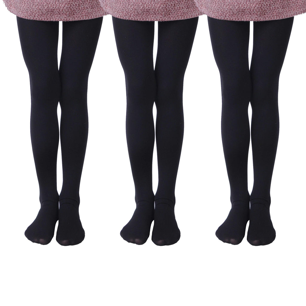EVERSWE 3 Pairs Pack Girls Microfiber Tights Multiple Colors