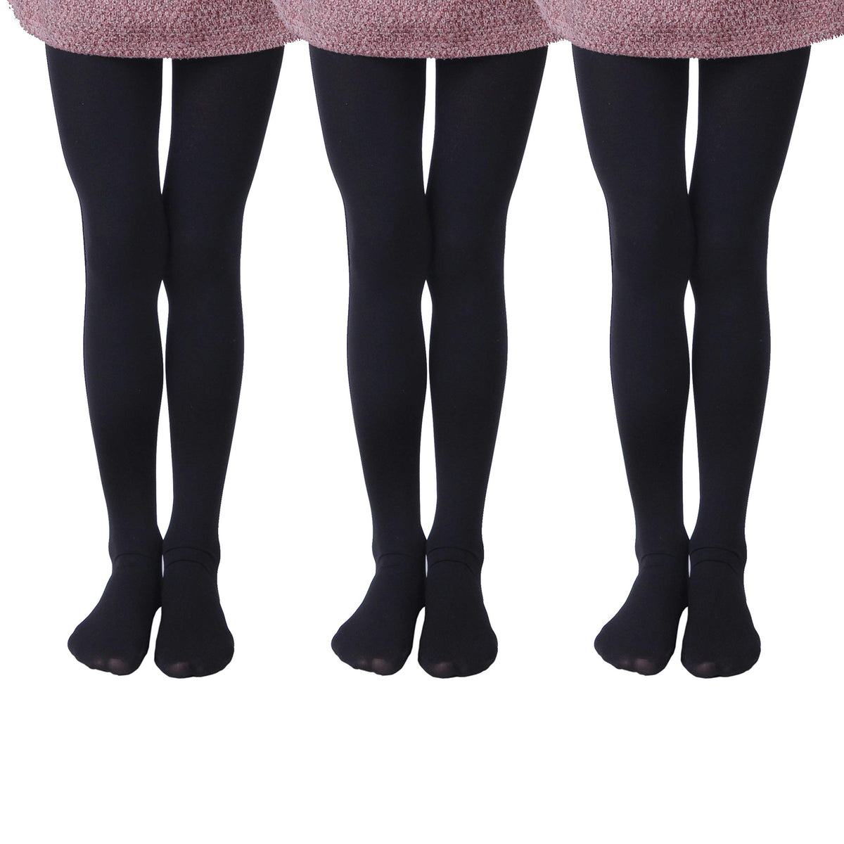 EVERSWE 3 Pairs Pack Girls Microfiber Tights Multiple Colors