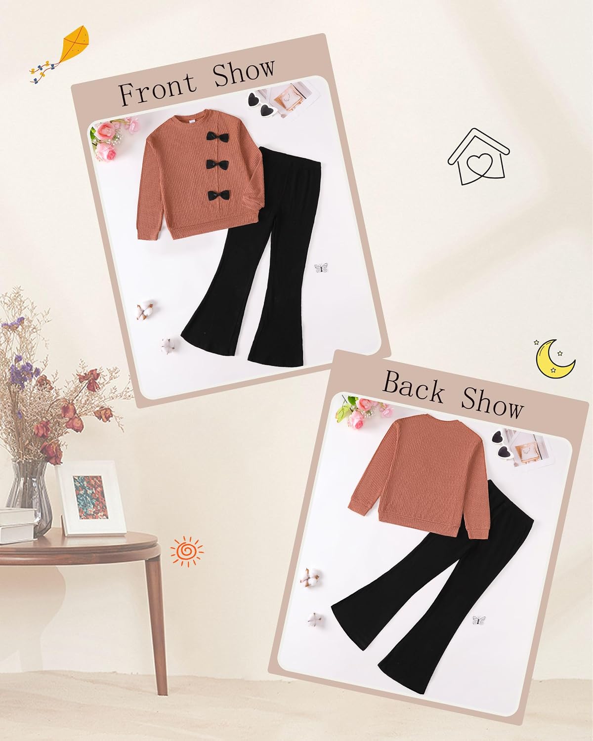 Girls Clothes 6-12Y Teen Girl Bow Outfits Kids Winter Clothing