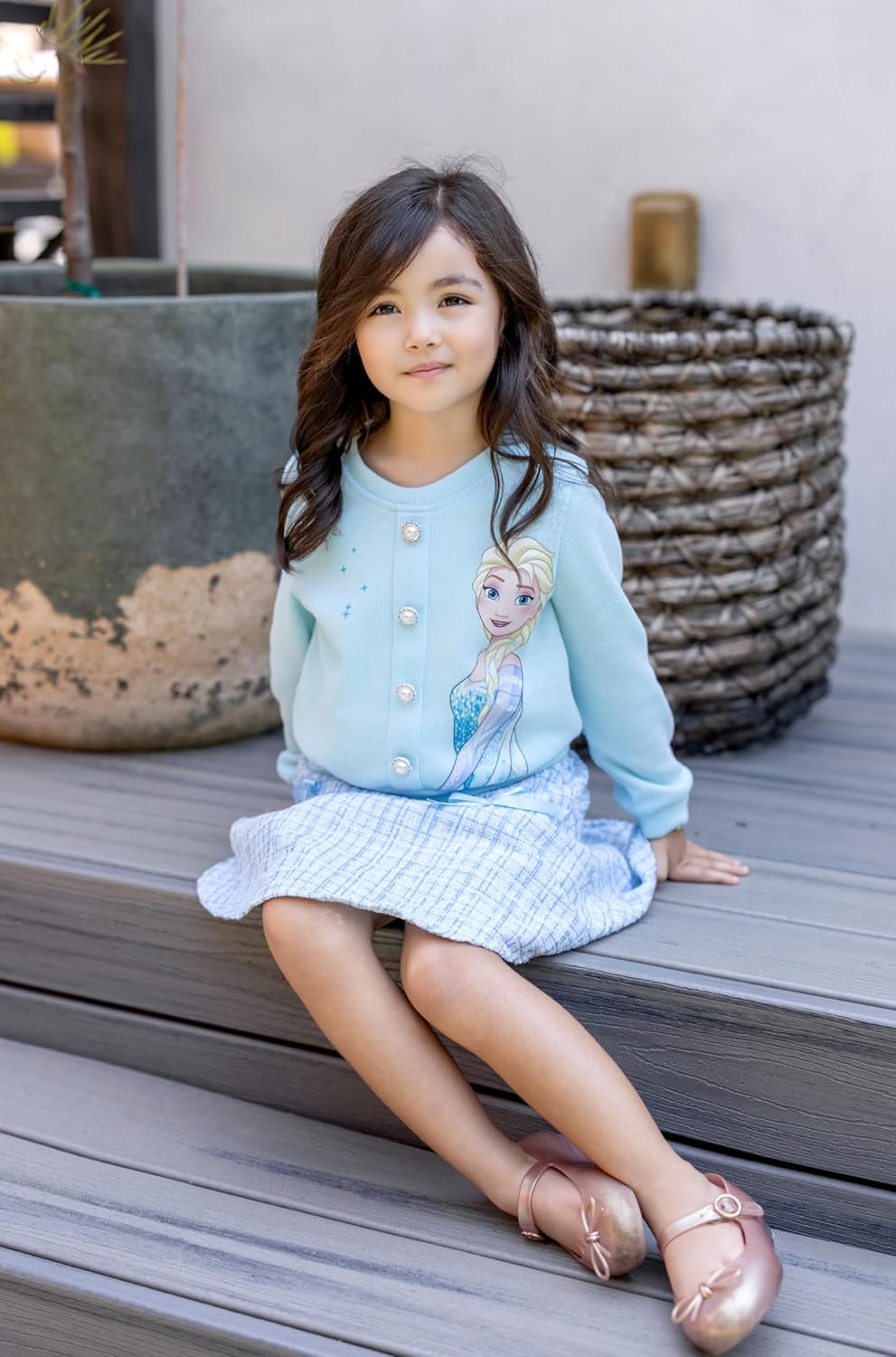 Disney Girl 2 Piece Birthday Party Outfit Knit Top & Tweed Skirt Set 2-13Y