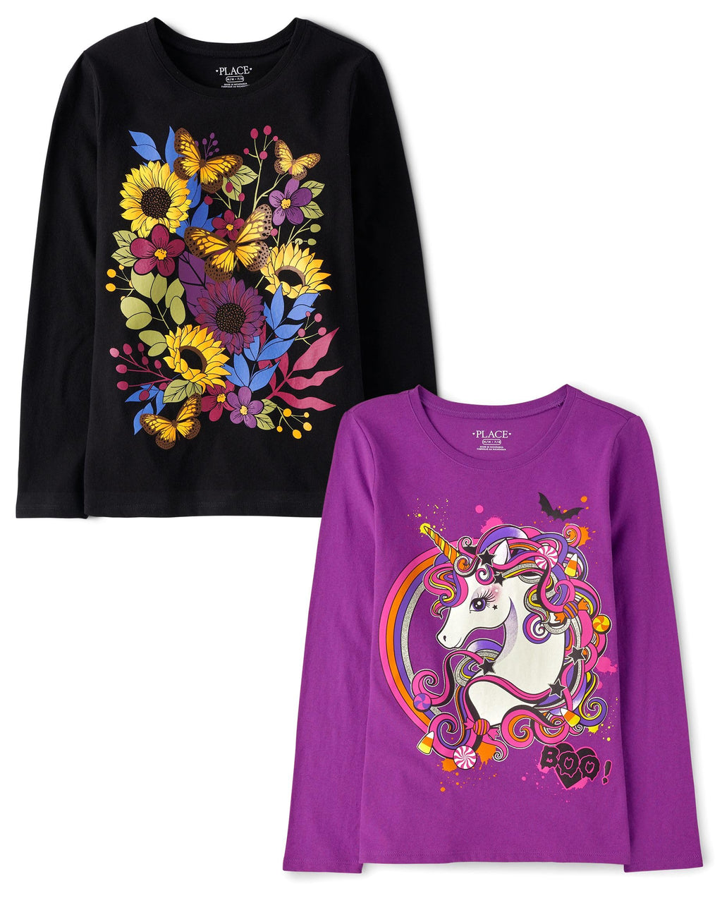 The Children's Place Kids' All Holidays,Birthdays Long Sleeve Graphic T-Shirts,2 Pack