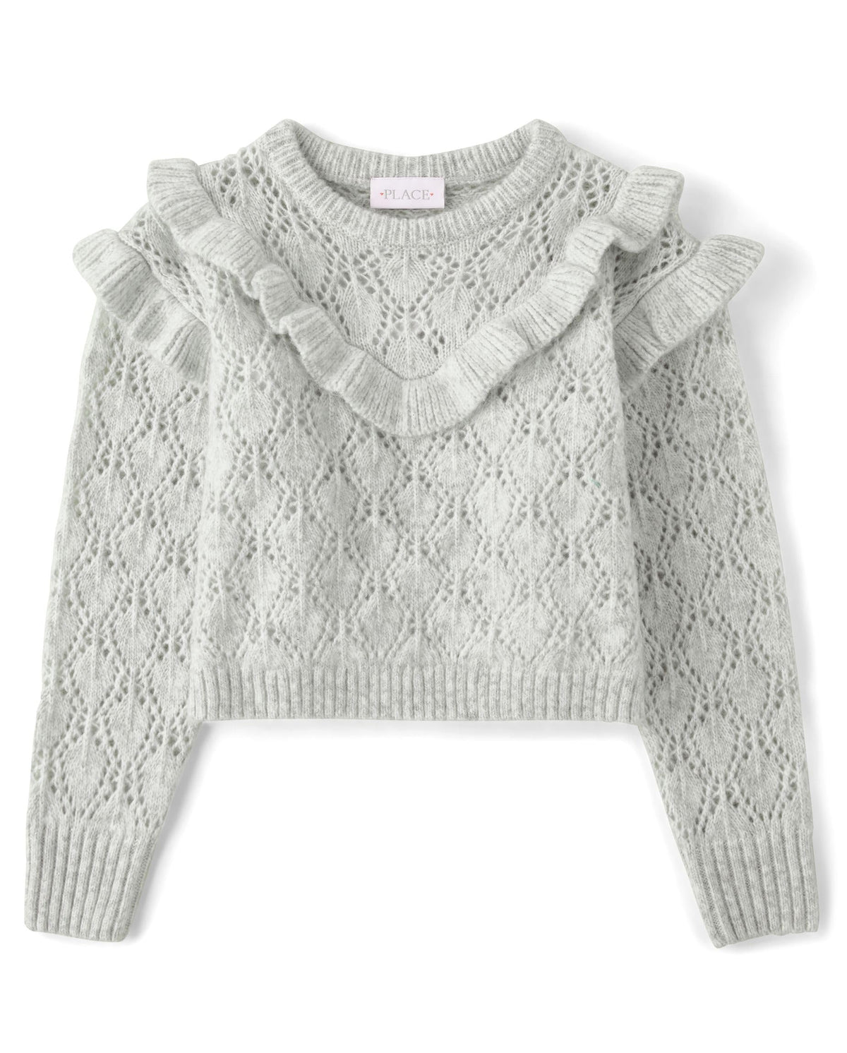 The Children's Place Girls' Long Sleeve Crew Neck Pullover Sweater