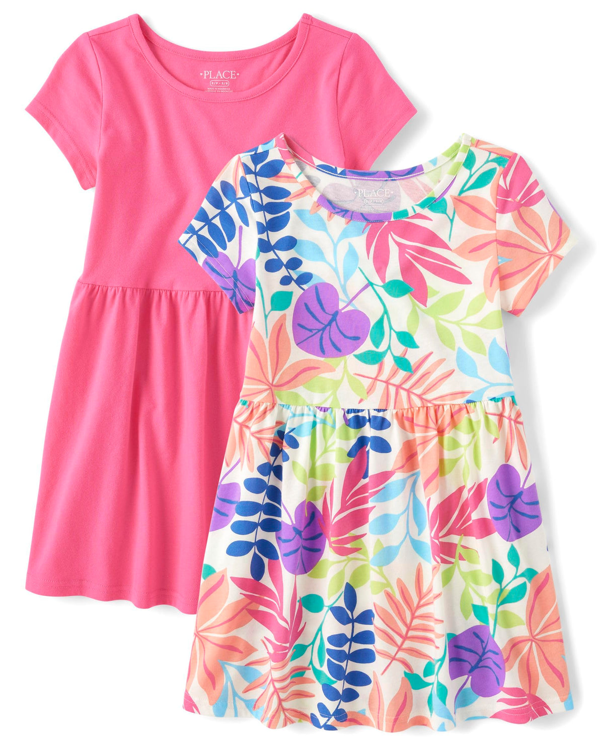 The Children's Place Girls' Plaid Stretch Jacquard Short Sleeve Dress
