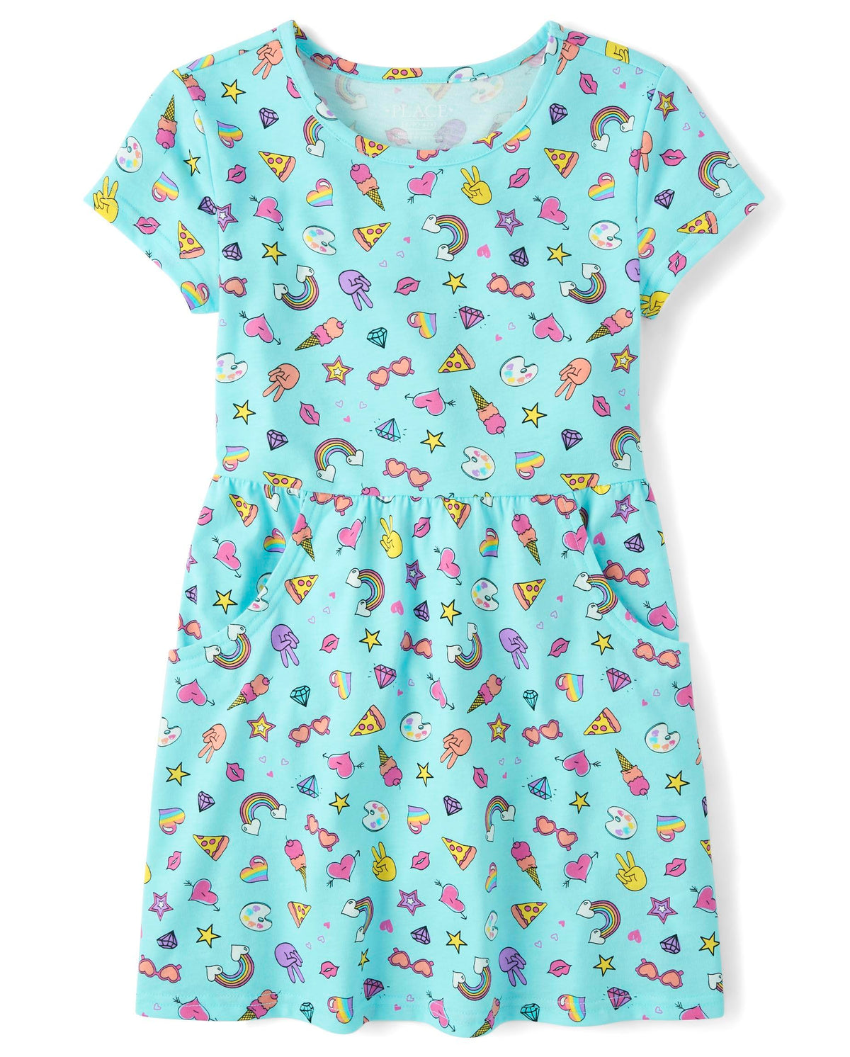 The Children's Place Girls' Plaid Stretch Jacquard Short Sleeve Dress