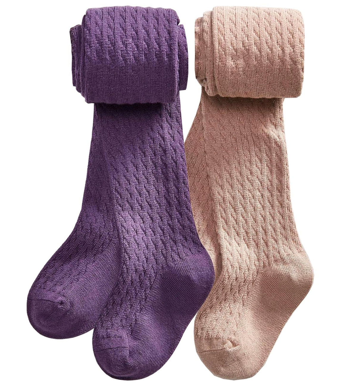 CHUNG Toddler Little Girls Cotton Tights Footed Thick Winter Cable Knit Legging Pantyhose Stocking
