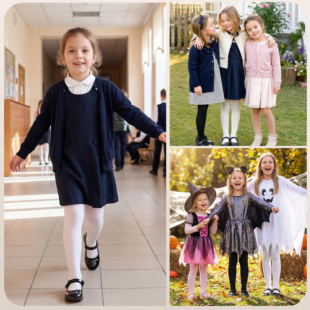 HONGTEYA 3 Pairs Girls Tights 90D Toddler Ballet Dance Leggings Stockings