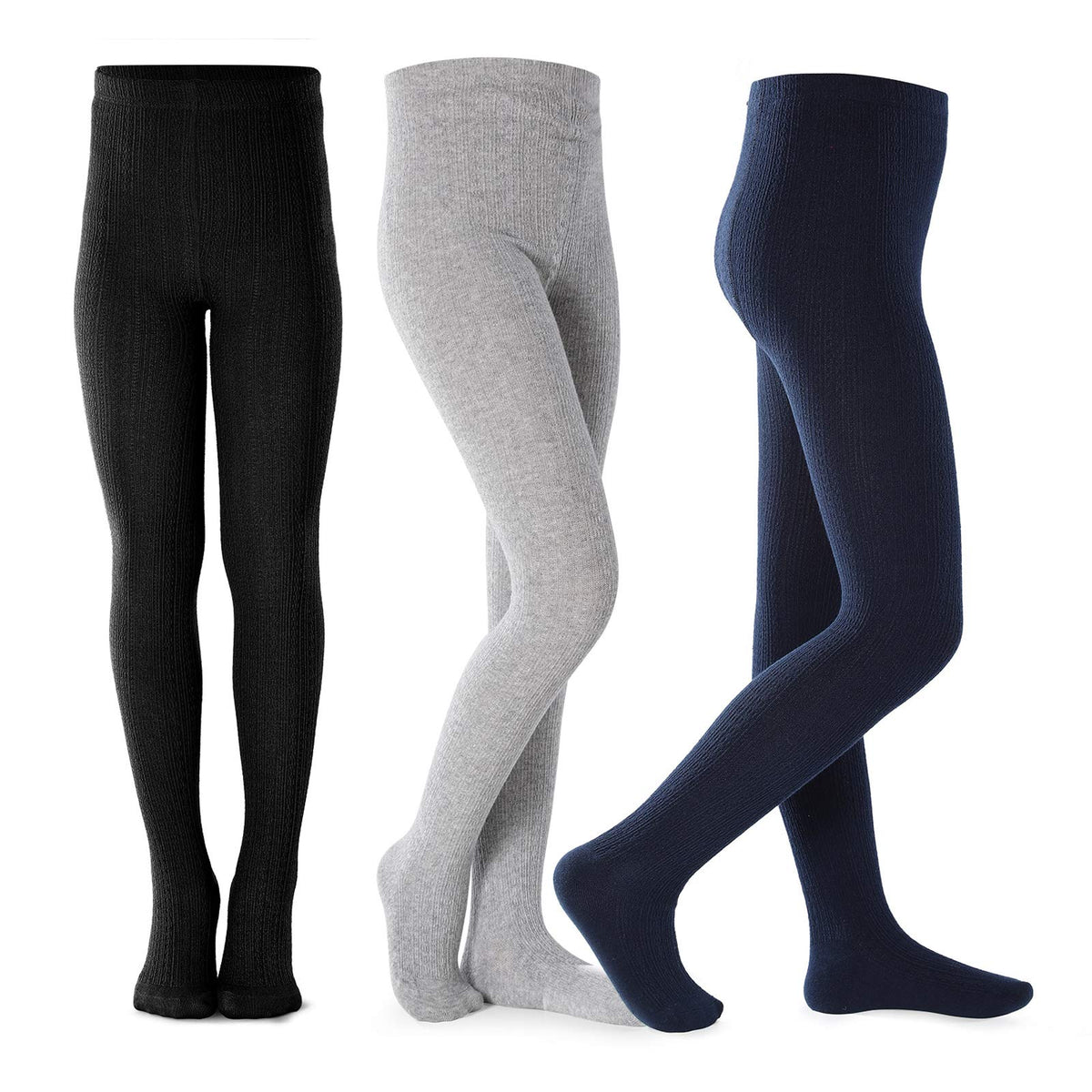Petrass Girls Tights Toddler Cable Knit Cotton Footed Seamless Dance Ballet Baby Girls' Leggings 3/4 Pack