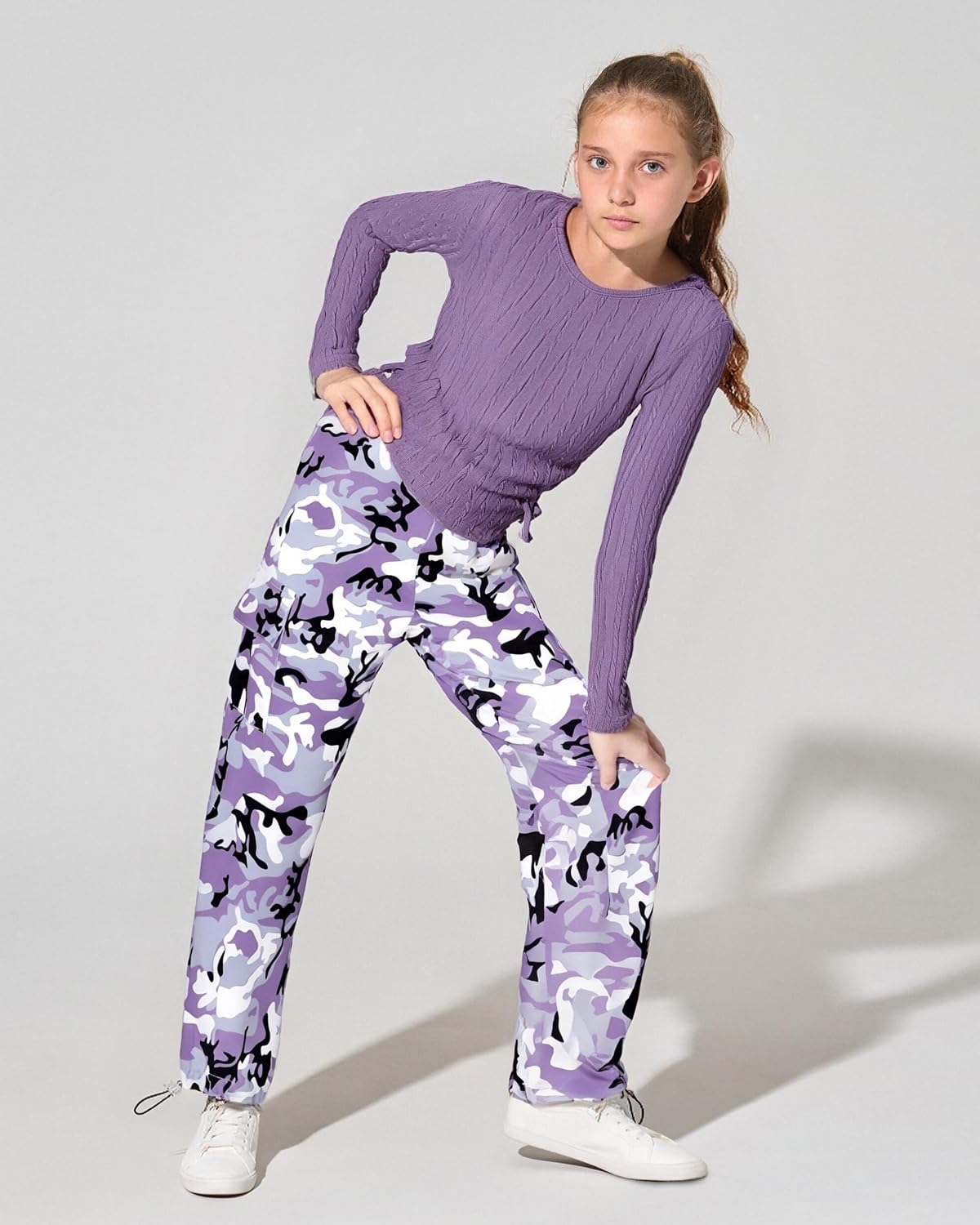 Girls Clothes 2 Piece Fall Winter Cargo Pants Outfits For Teen 5-14