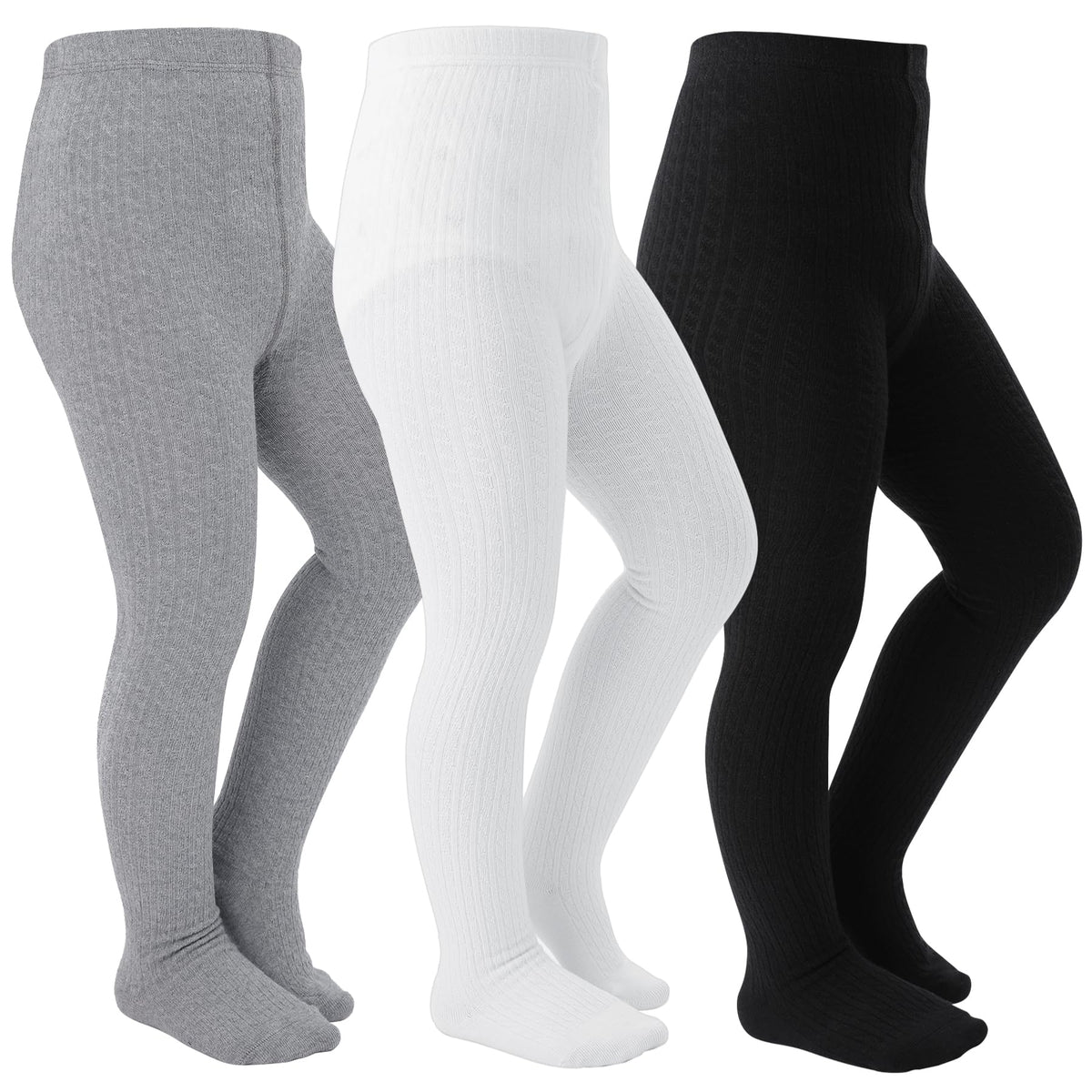 Girls Tights Seamless Toddler Stockings Cable Knit School Leggings 2-12T