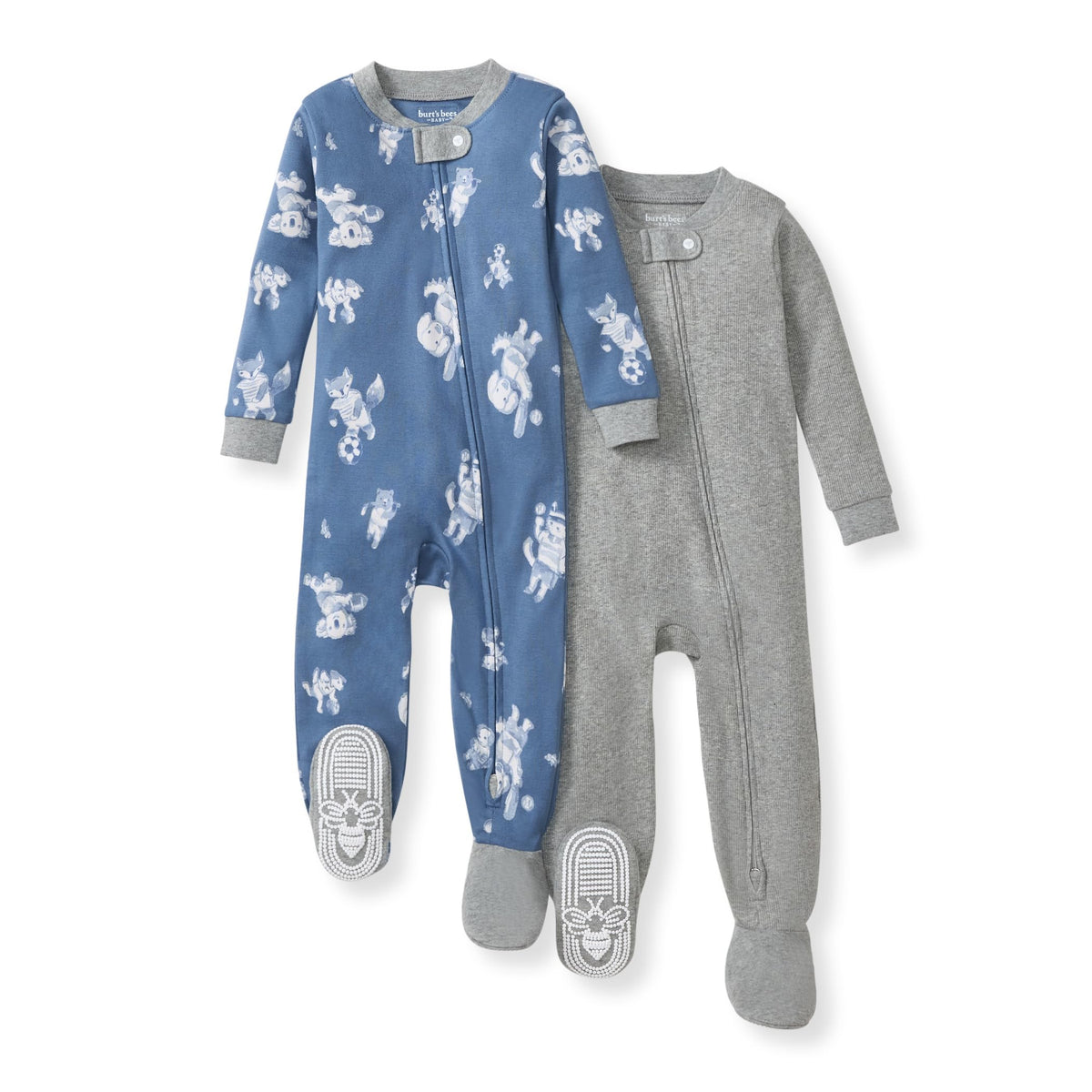 Burt's Bees Baby Boys Footless Pajamas, Sleep and Play Loose Fit, 100% Organic Cotton Soft One-piece PJs, Sizes NB to 6-9 Months