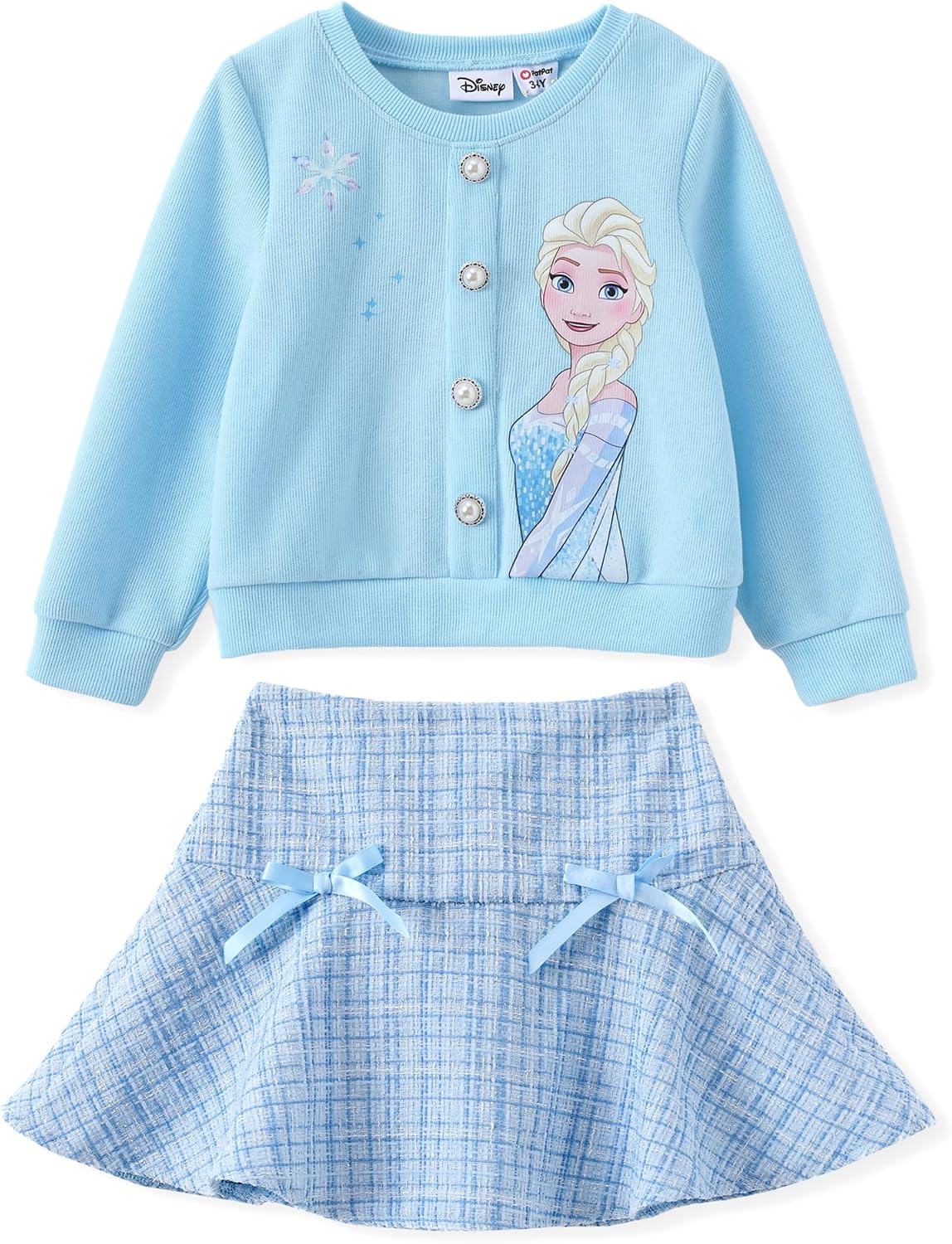 Disney Girl 2 Piece Birthday Party Outfit Knit Top & Tweed Skirt Set 2-13Y