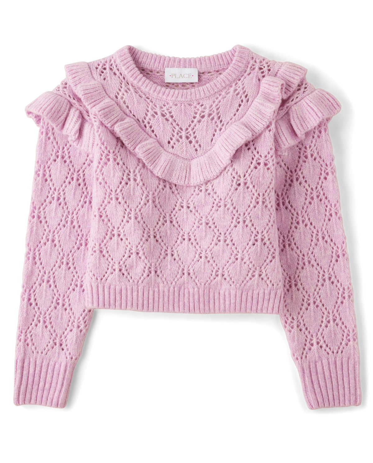 The Children's Place Girls' Long Sleeve Crew Neck Pullover Sweater