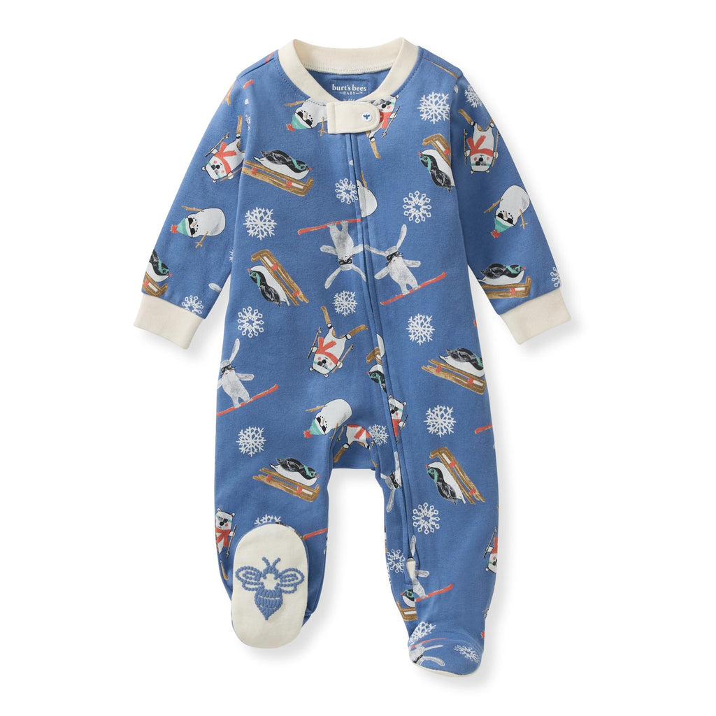 Burt's Bees Baby Boys Footless Pajamas, Sleep and Play Loose Fit, 100% Organic Cotton Soft One-piece PJs, Sizes NB to 6-9 Months