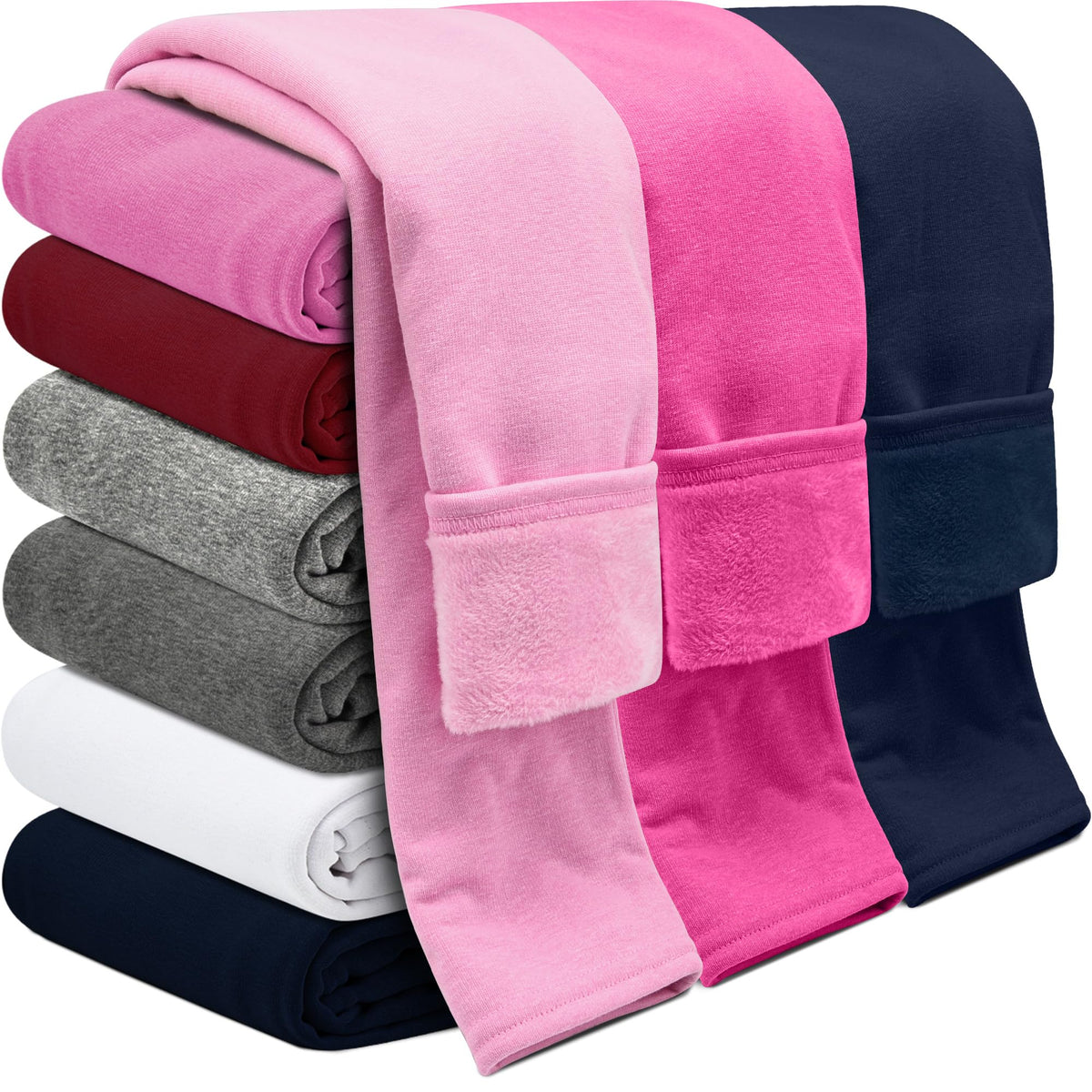 Girls Fleece Lined Leggings Cotton Kids Winter Warm Leggings Thick Thermal Tights Pants