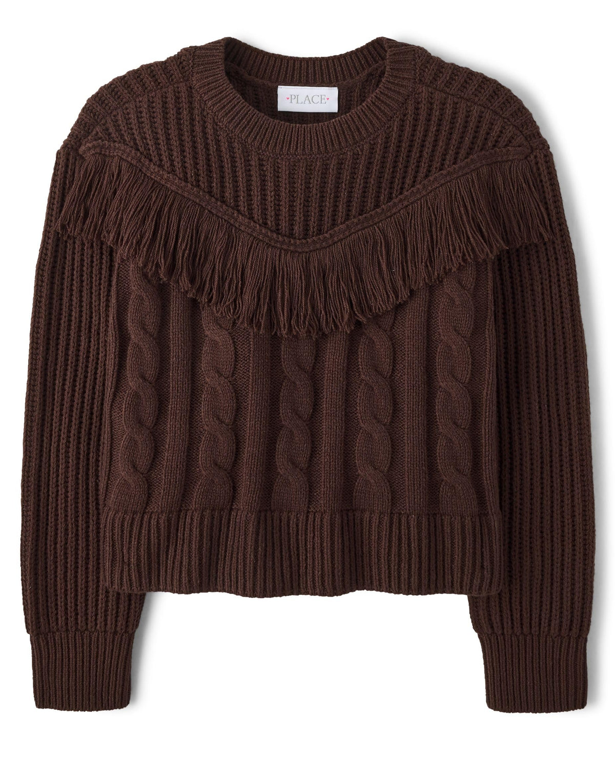 The Children's Place Girls' Long Sleeve Crew Neck Pullover Sweater