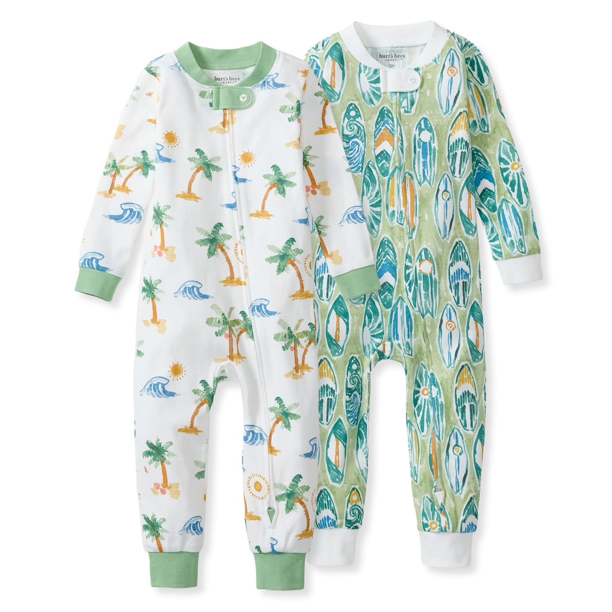 Burt's Bees Baby Boys Footless Pajamas, Sleep and Play Loose Fit, 100% Organic Cotton Soft One-piece PJs, Sizes NB to 6-9 Months