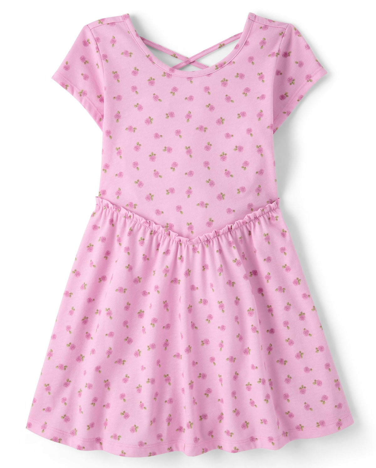 The Children's Place Girls' Plaid Stretch Jacquard Short Sleeve Dress