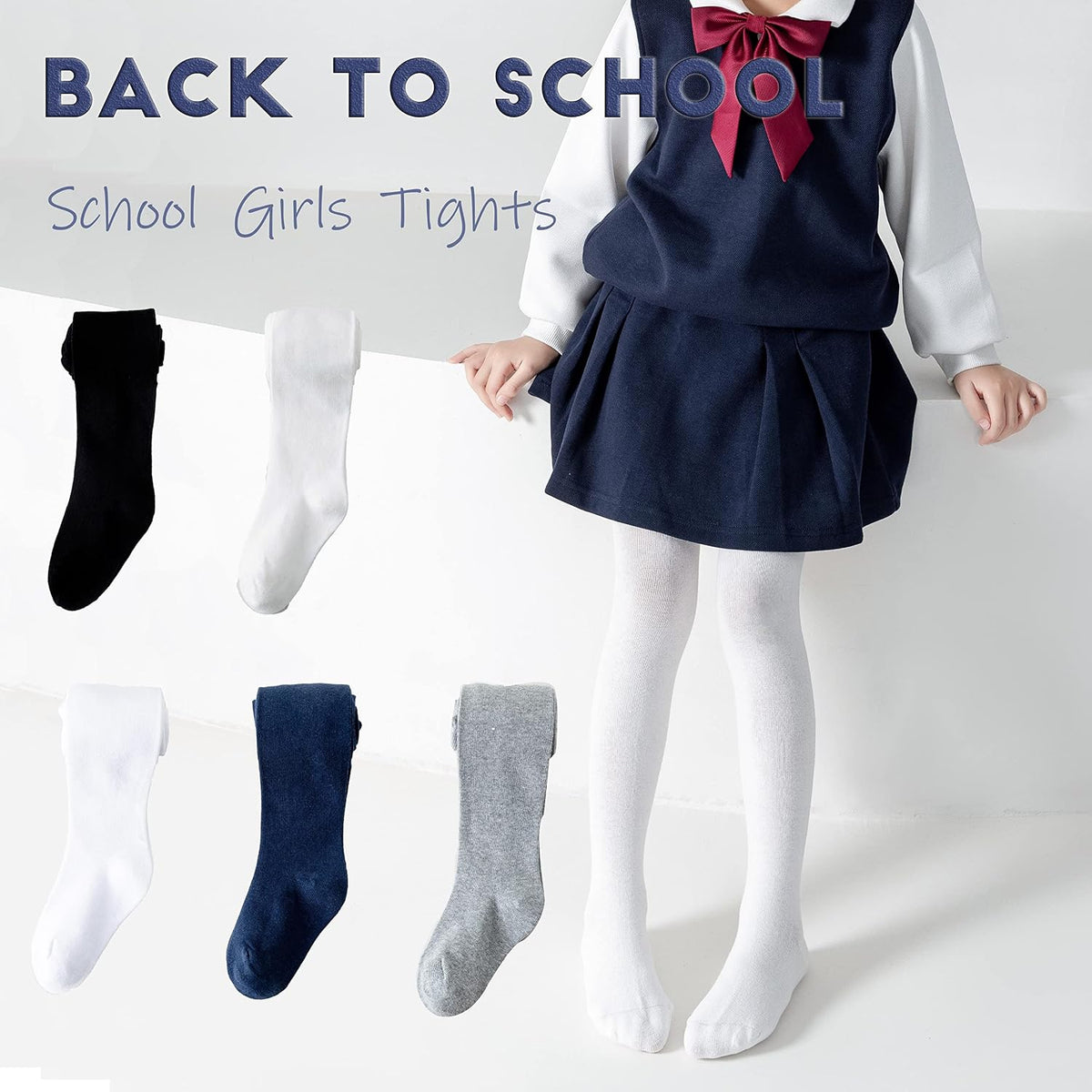 Girls Tights School Uniform Warm Stockings Cotton Solid Leggings For Kids