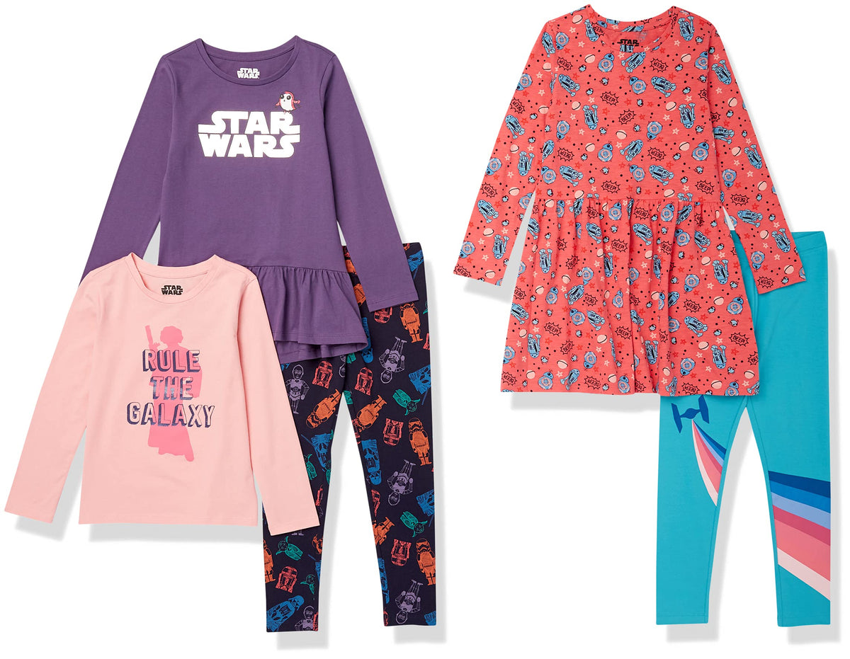 Amazon Essentials Disney | Marvel | Star Wars | Frozen | Princess Girls and Toddlers' Mix-and-Match Cotton Set, Pack of 5