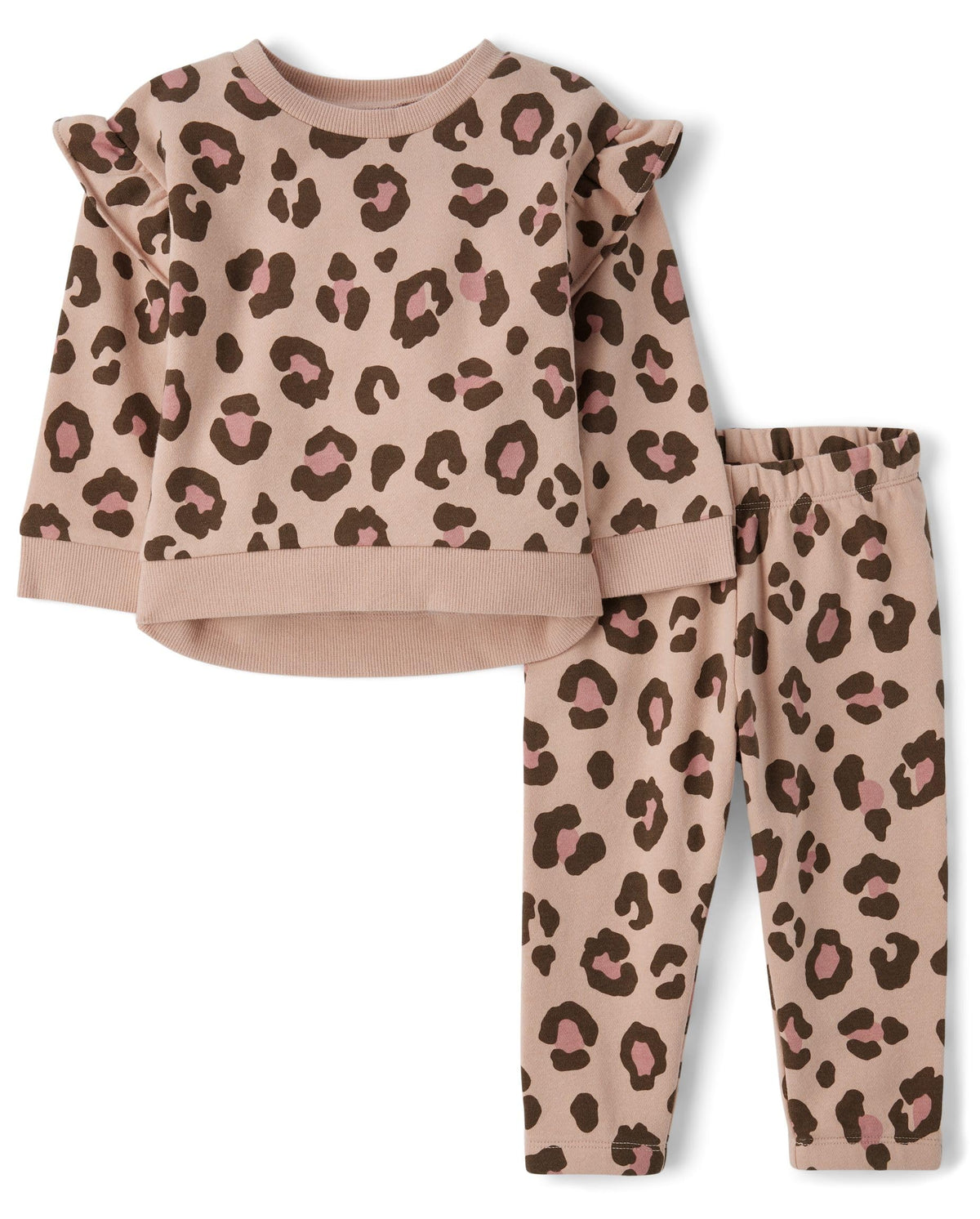 The Children's Place Baby Girls' And Toddler Long Sleeve Active Shirt and Pant, 2 Piece Outfit