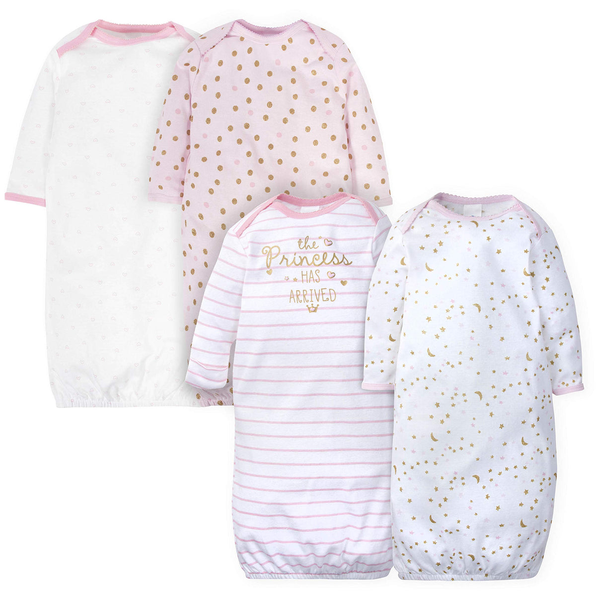 Gerber Baby Girls' 4-pack Sleeper Gown