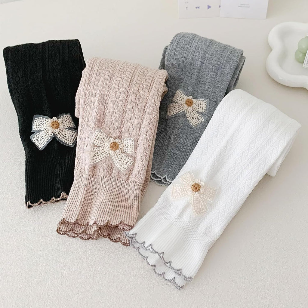 Girls Leggings for Little Girls, 2 Pack Toddler Girl Pants Leggings for Baby Tights Knitted Multi-Colors 2-9 Years
