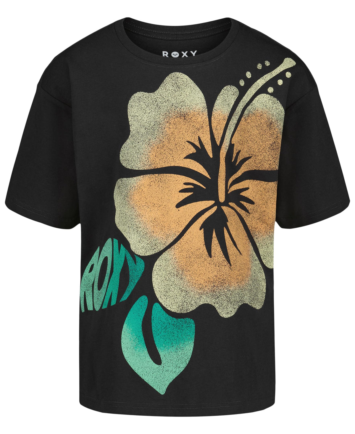 Roxy Girls' Short Sleeve Oversized Fit Logo Tee, Crew Neck Graphic T-Shirt, Soft & Comfortable