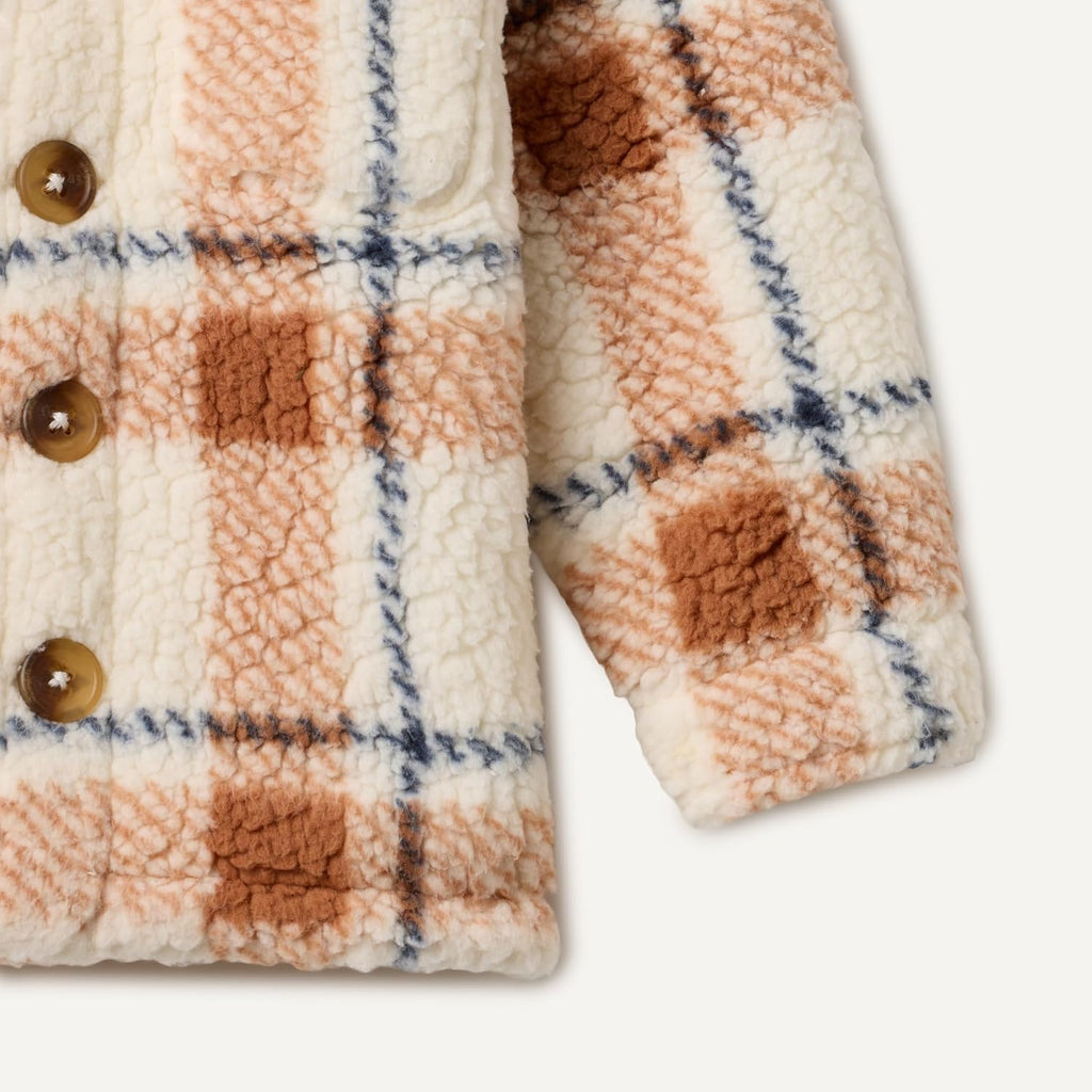Amazon Essentials x Sofia Grainge Unisex Babies' Sherpa Overshirt Bottonfront Jacket