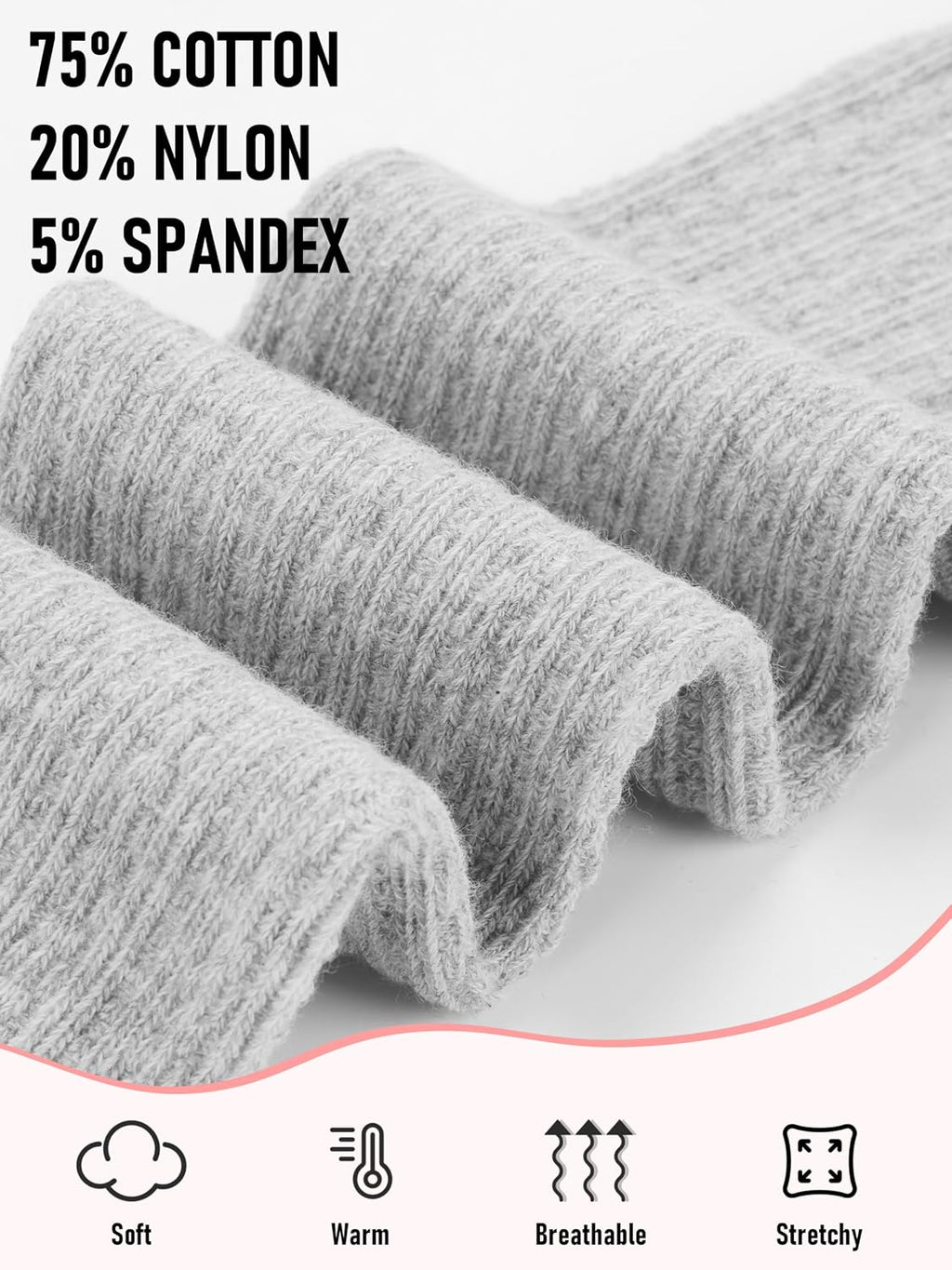 Girls Tights Footed Seamless Leggings Cable Knit Cotton Tights for Kids
