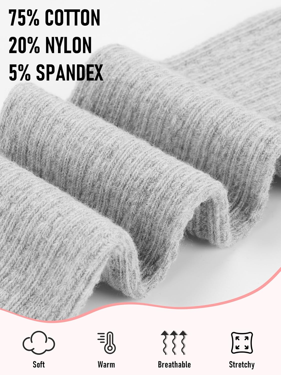 Girls Tights Footed Seamless Leggings Cable Knit Cotton Tights for Kids