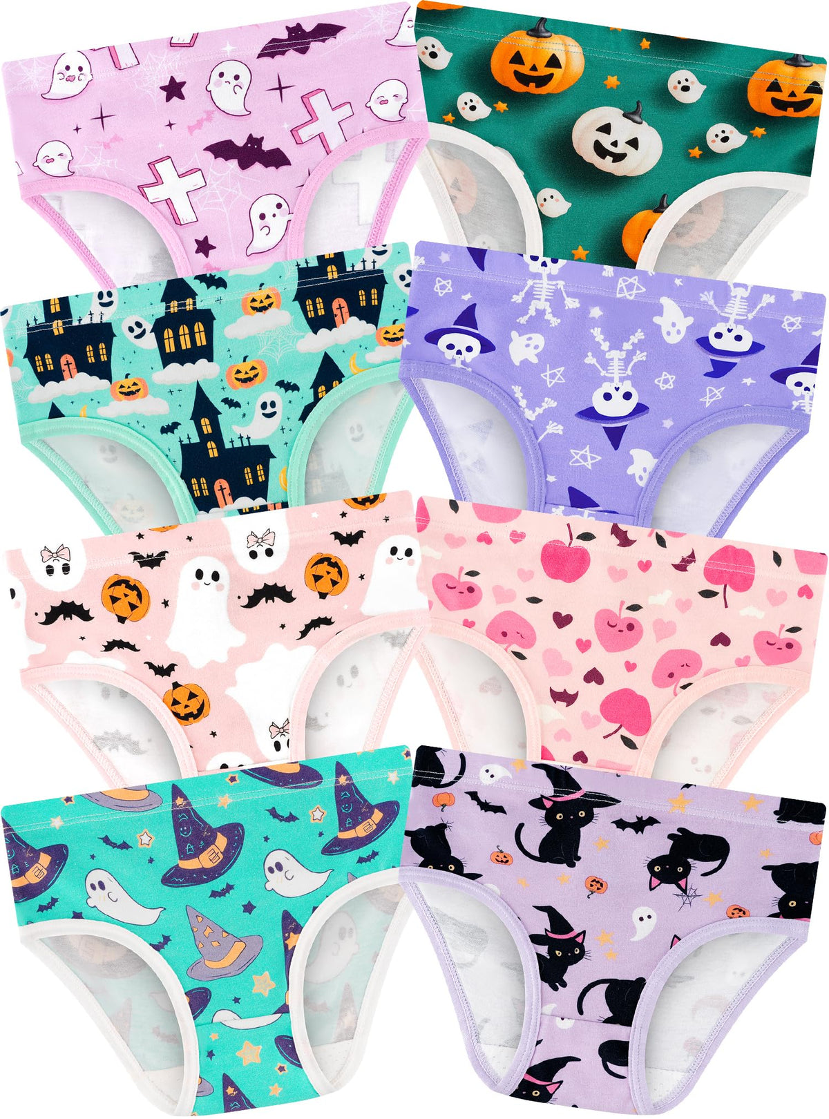 Girls Underwear, Soft Cotton Tagless Breathable Panties, 8-Pack, 18M-12Y