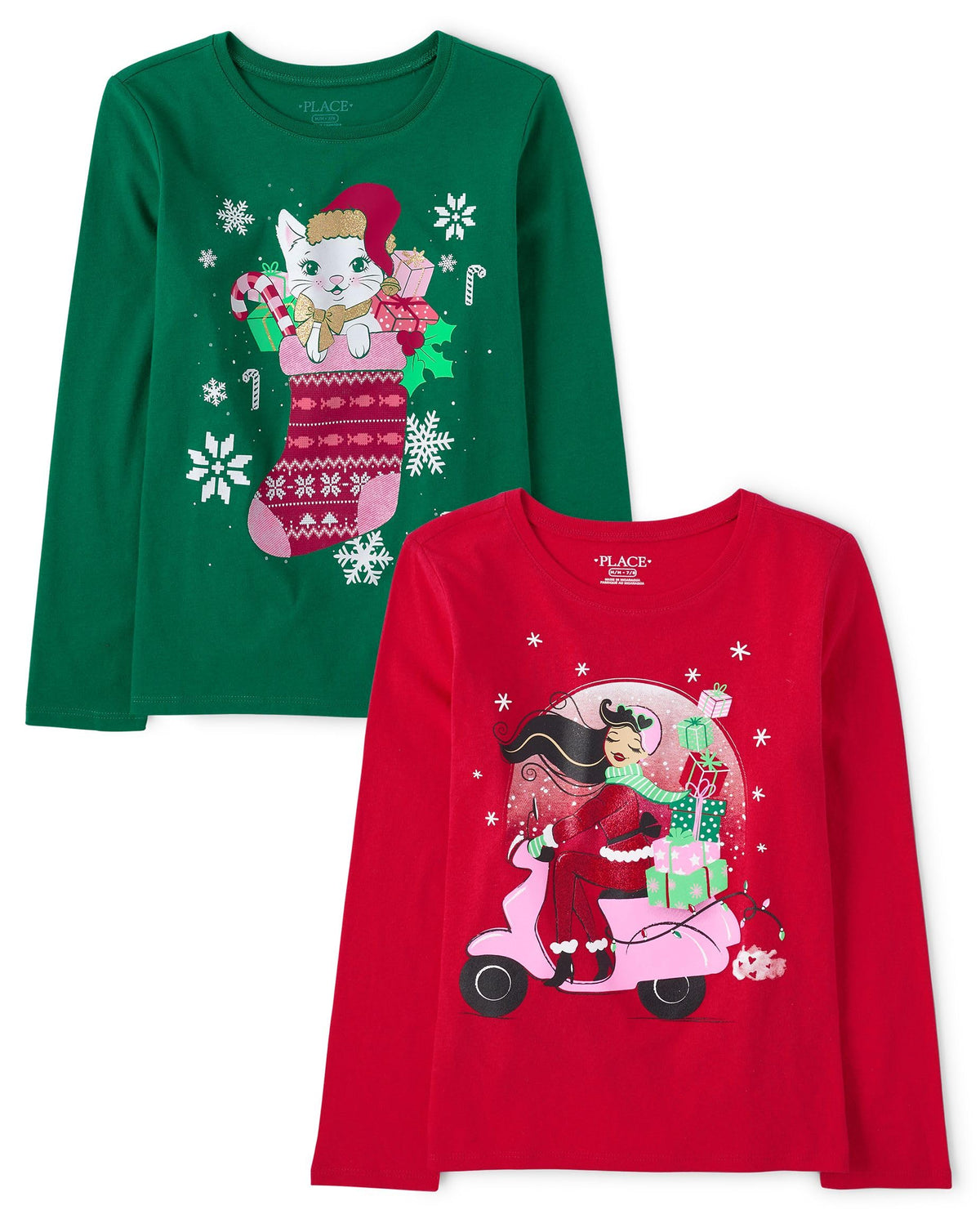 The Children's Place Kids' All Holidays,Birthdays Long Sleeve Graphic T-Shirts,2 Pack