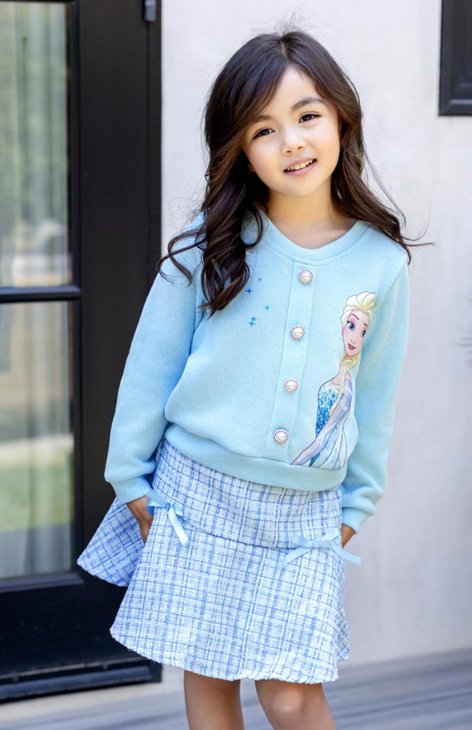 Disney Girl 2 Piece Birthday Party Outfit Knit Top & Tweed Skirt Set 2-13Y