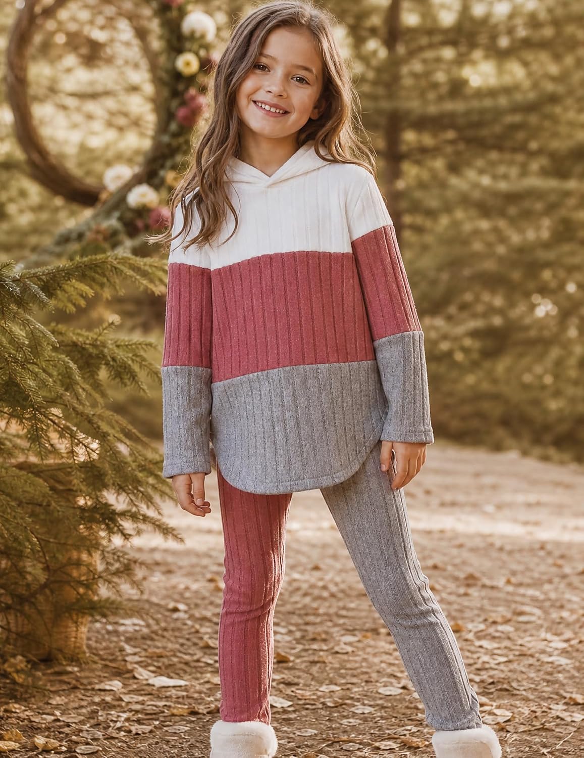 Girls Clothes Fall Girl Outfits 2Pcs Hoodie Pullover Sweatshirt+Pant+Leggings Winter Set for Size 4-8 Years Little Girls