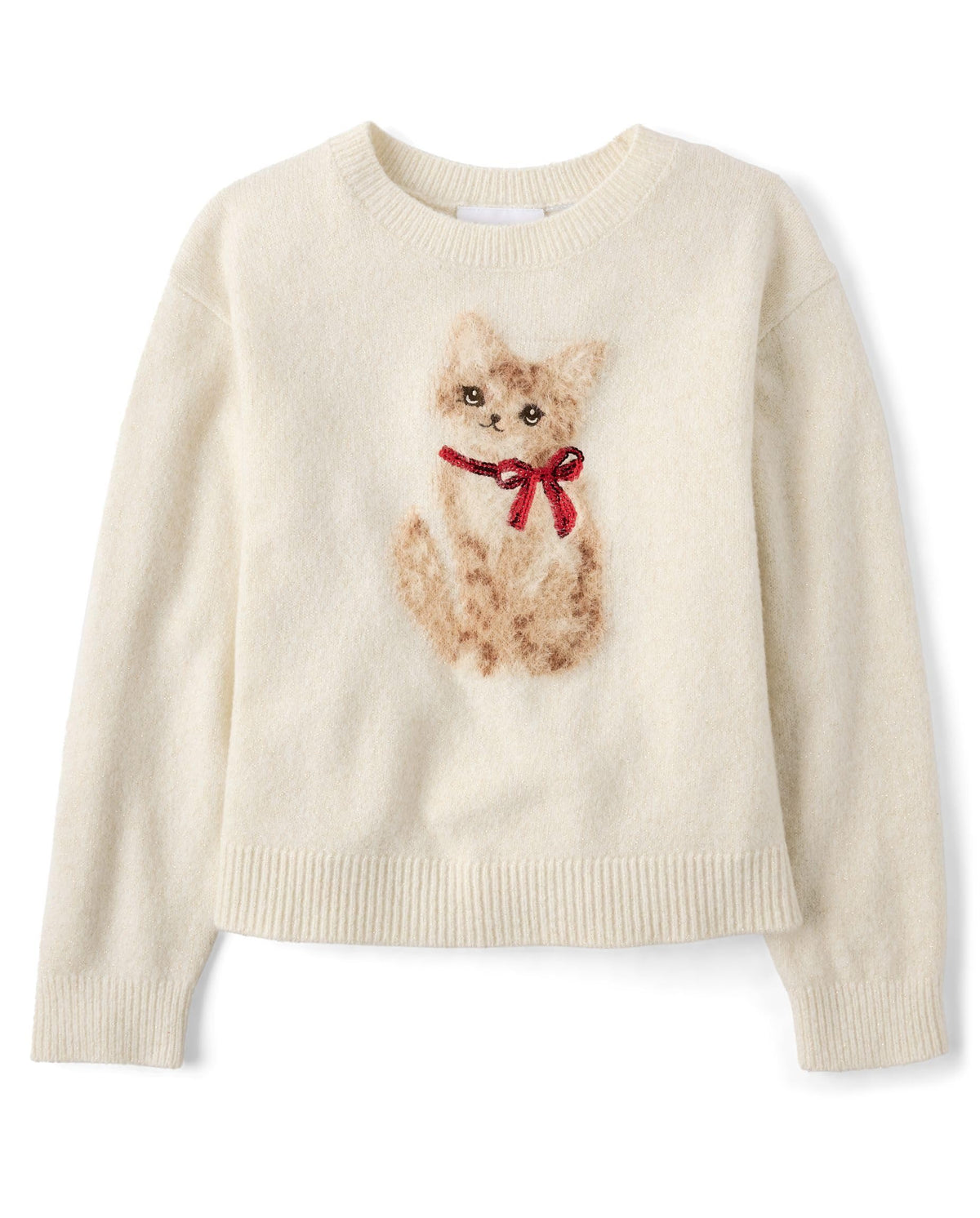 The Children's Place Girls' Long Sleeve Crew Neck Pullover Sweater