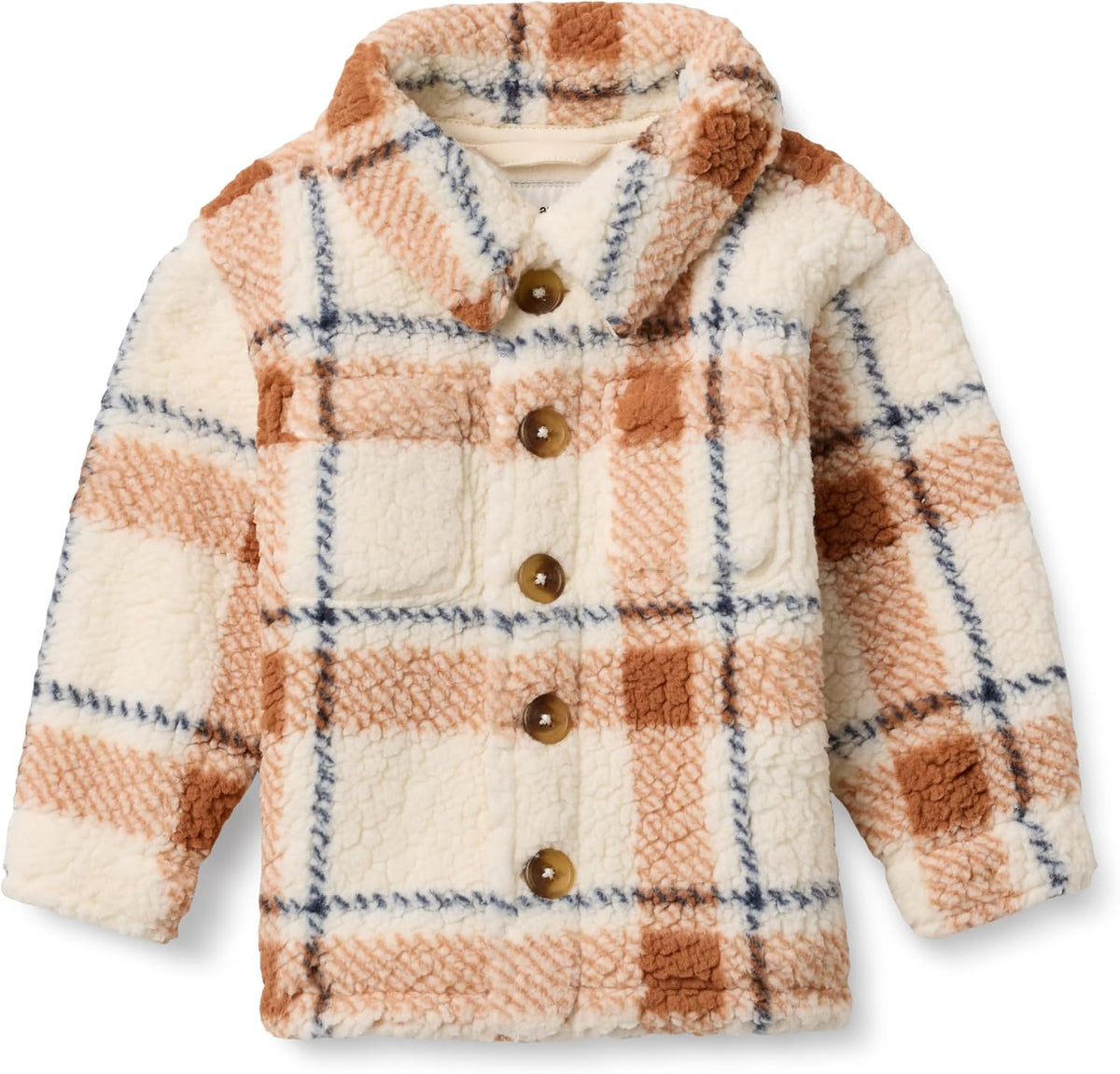 Amazon Essentials x Sofia Grainge Unisex Babies' Sherpa Overshirt Bottonfront Jacket