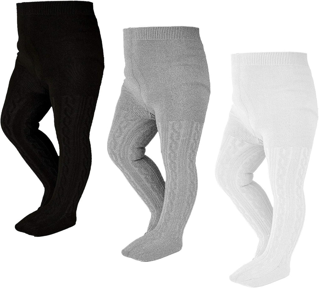 EPEIUS Baby Girl Tights Thick Cable Knit Leggings Stockings Cotton Pantyhose for Newborn Infant Toddler 3/4/5/6 Pack