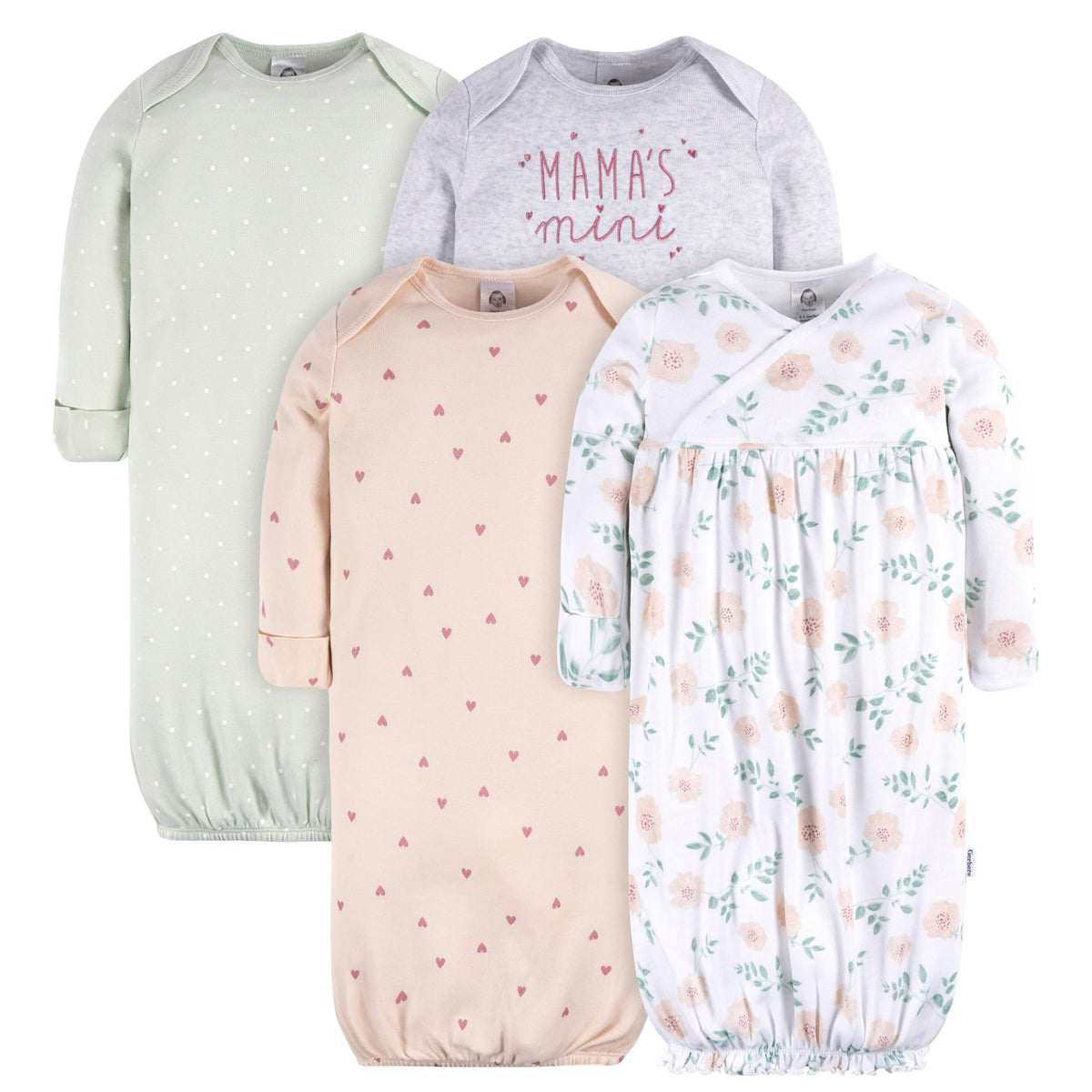 Gerber Baby Girls' 4-pack Sleeper Gown