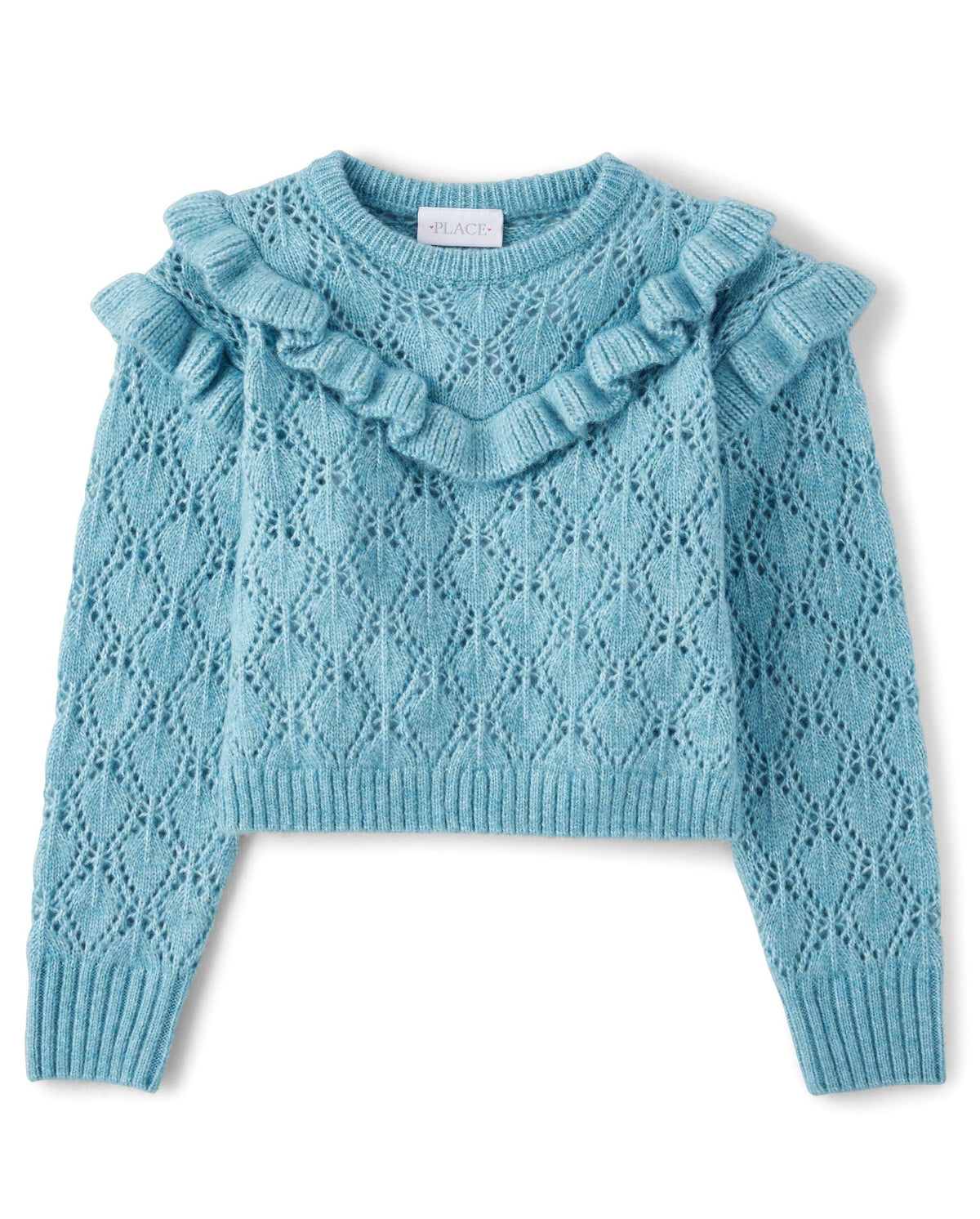 The Children's Place Girls' Long Sleeve Crew Neck Pullover Sweater