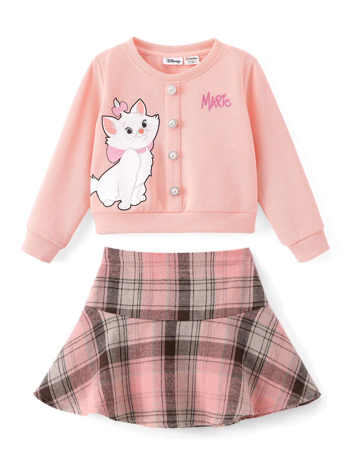 Disney Girl 2 Piece Birthday Party Outfit Knit Top & Tweed Skirt Set 2-13Y
