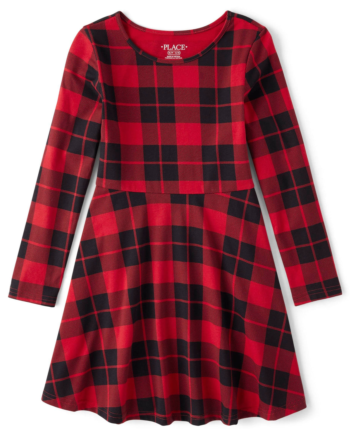 The Children's Place Girls Printed Skater Dress, Long Sleeve
