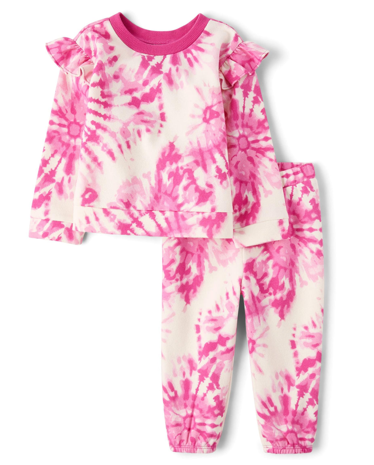 The Children's Place Baby Girls' And Toddler Long Sleeve Active Shirt and Pant, 2 Piece Outfit