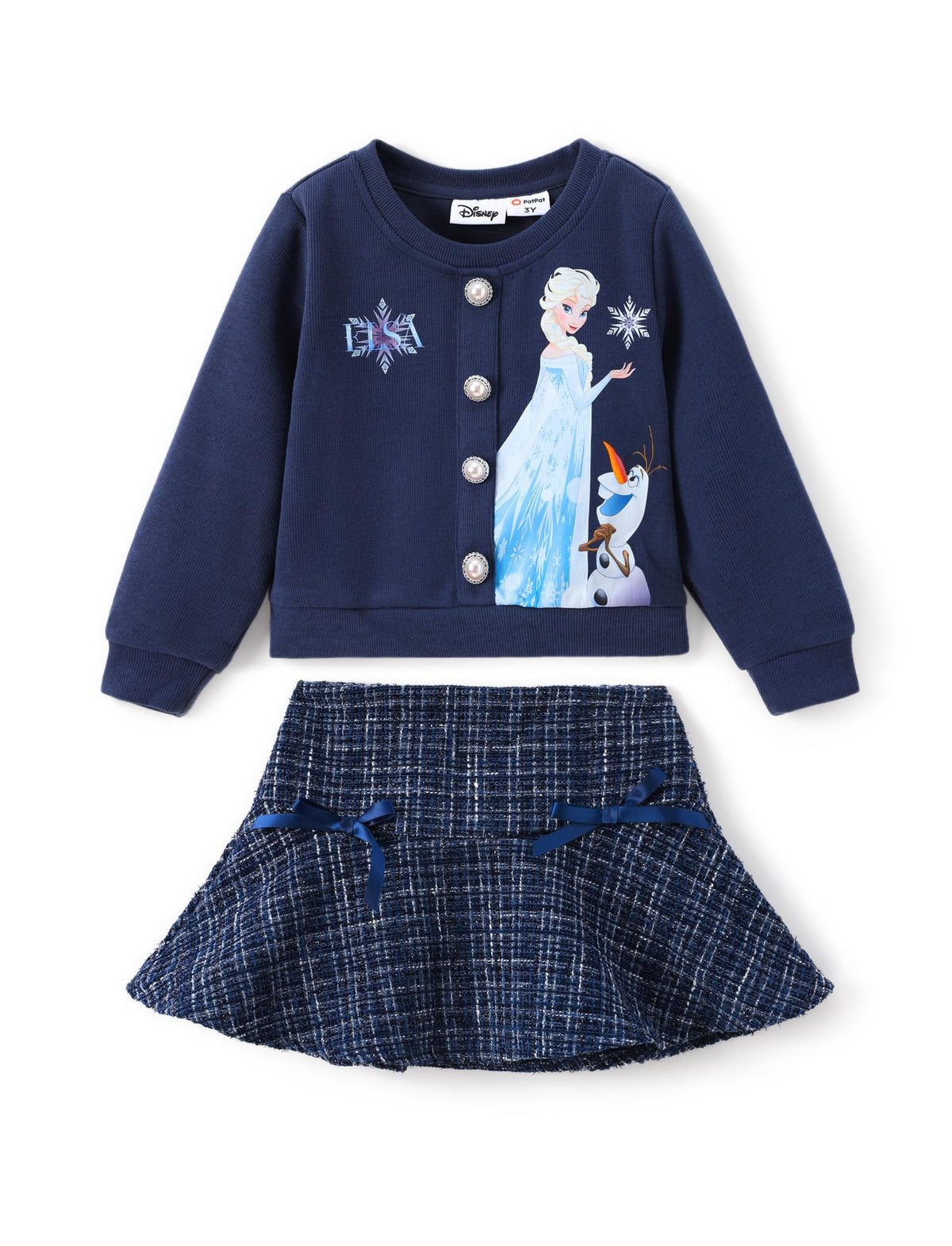 Disney Girl 2 Piece Birthday Party Outfit Knit Top & Tweed Skirt Set 2-13Y