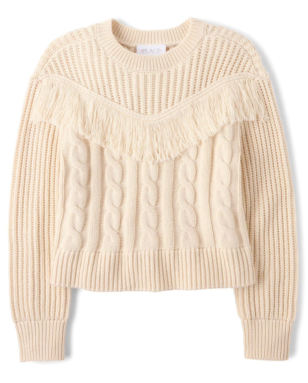 The Children's Place Girls' Long Sleeve Crew Neck Pullover Sweater