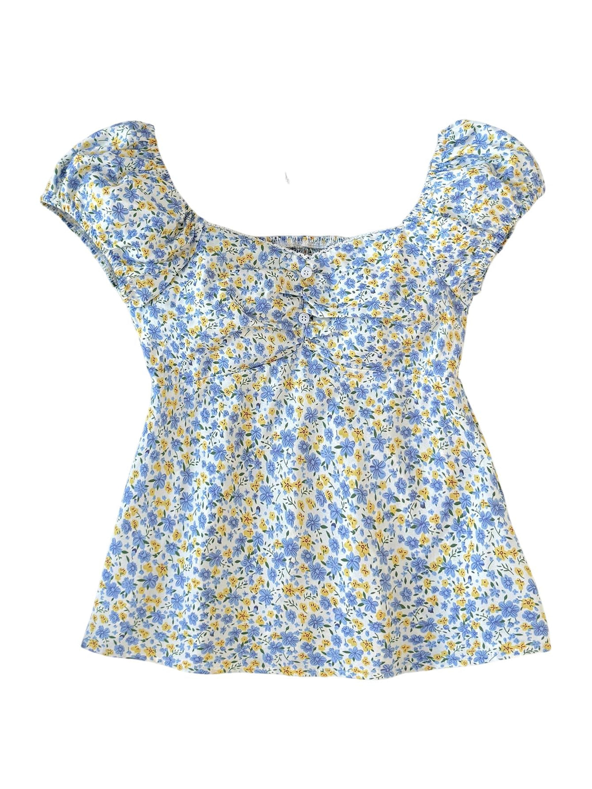 SOLY HUX Girl's Cute Gingham Tops Short Sleeve Blouse