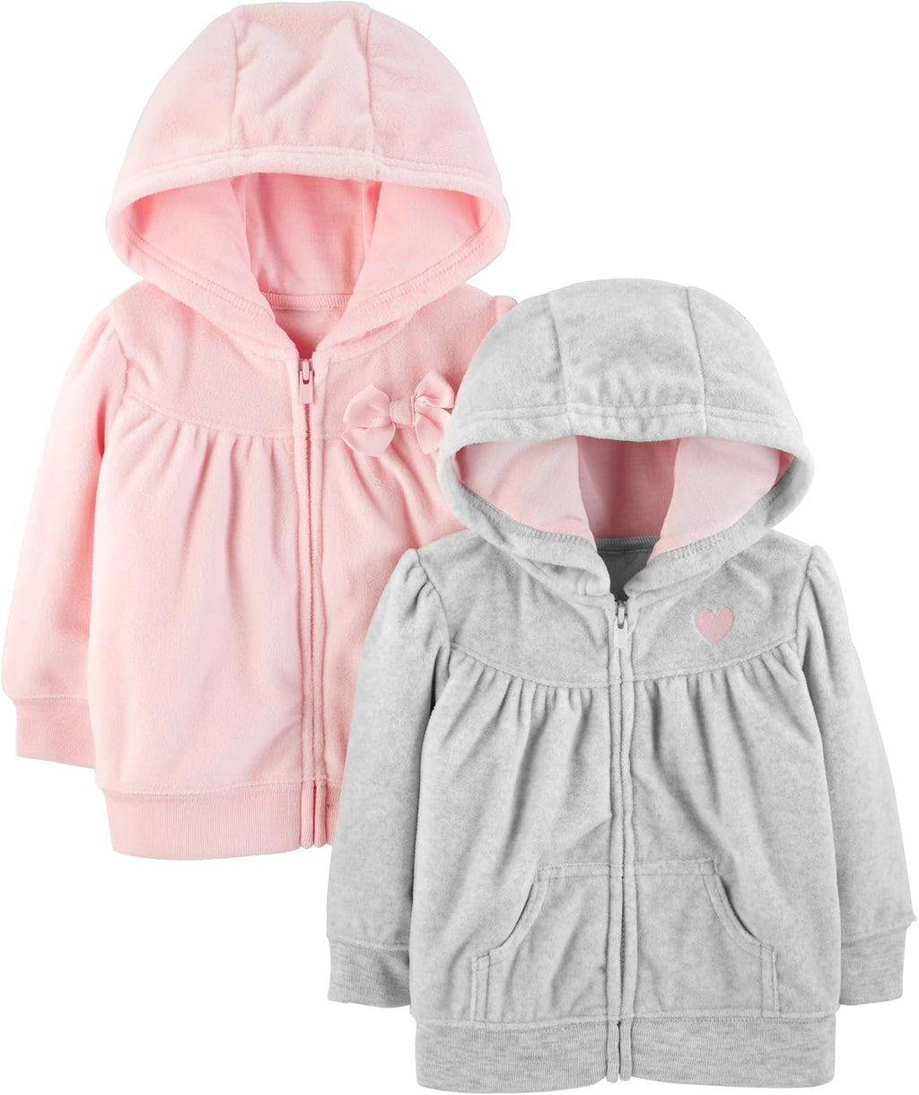 Simple Joys by Carter's Girls' 2-Pack Full Zip Hoodies