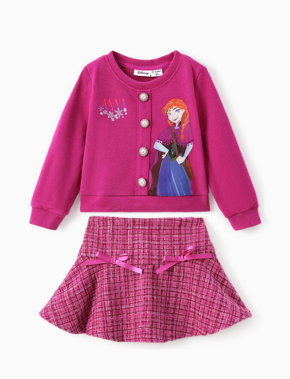 Disney Girl 2 Piece Birthday Party Outfit Knit Top & Tweed Skirt Set 2-13Y